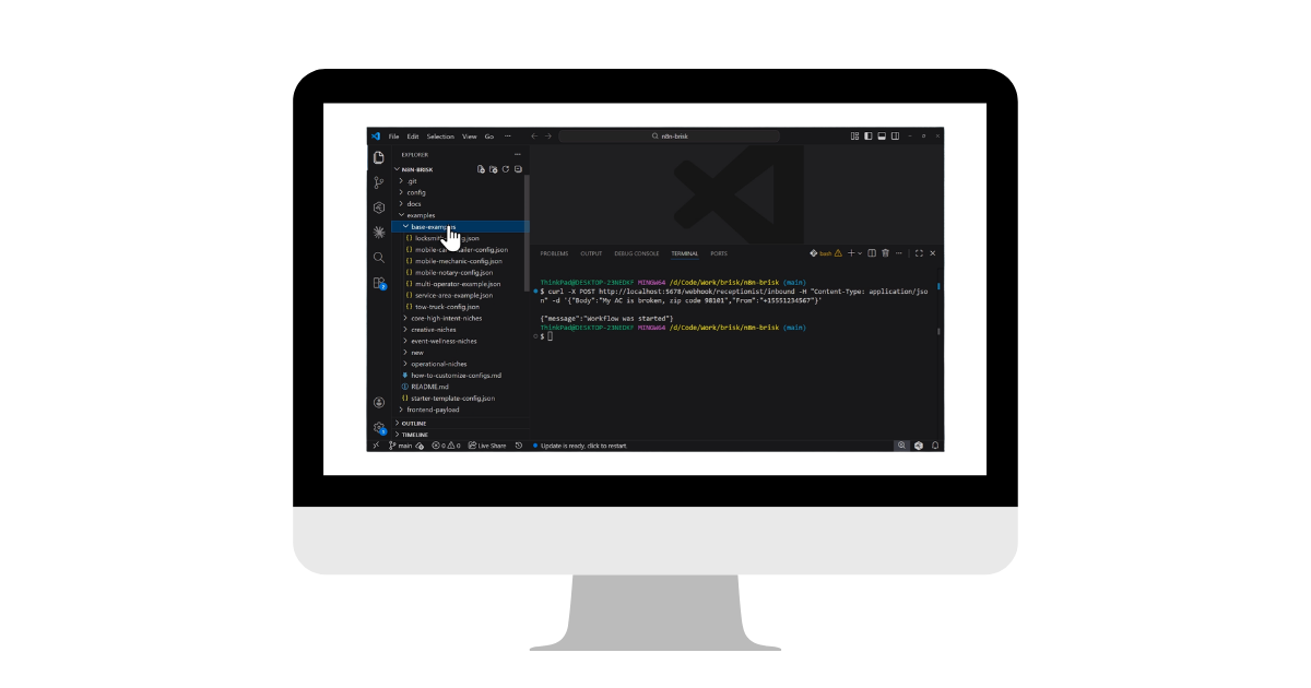 Brisk screenshot 6 showing configuration files and environment setup.